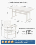7-Piece Outdoor Dining Set, HDPE All-Weather Patio Table and Chairs Set - Image 2