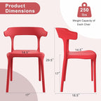 VECELO 4 Pack Plastic Stacking Chairs, Stackable Dining Chairs - Image 3
