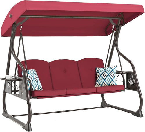 3-Seat Patio Porch Swing 800LBS Outdoor Swing by zzw