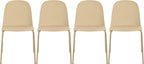2xhome Set of 4 Modern Stackable Armless Dining Chairs | Plastic Shell Seat by 2xhome