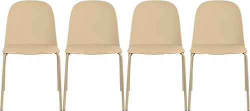 2xhome Set of 4 Modern Stackable Armless Dining Chairs | Plastic Shell Seat by 2xhome
