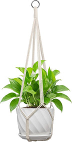 Macrame Plant Hanger, Fits 4-13 Inch Pots, Boho Hanging Plant Holder by IDEEEPAN