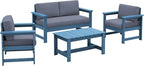 SERWALL 4 Pieces HDPE Outdoor Sofa Set - Image 9