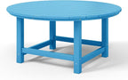WestinTrends Malibu Low Outdoor HDPE Round Patio Coffee Table, Pacific Blue - Image 9