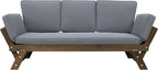 Merax Patio Sofa, Outdoor Adjustable Wooden Daybed, Chaise Lounge - Image 8