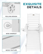 Outdoor Lounge Chair Set of 4, All Weather Patio Chaise Lounge Chairs - Image 5