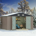 Greesum 10×8 FT Outdoor Storage Shed, Metal Storaged Sheds Without Floor - Image 2