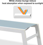 PURPLE LEAF Lounge Chair Outdoor Set of 2 White Aluminum Lounge Chair - Image 4