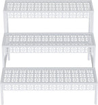 Garden 4 you 3 Tiers Metal Plant Stand, Rectangular Ladder Flower Pots Outdoor by Garden4you