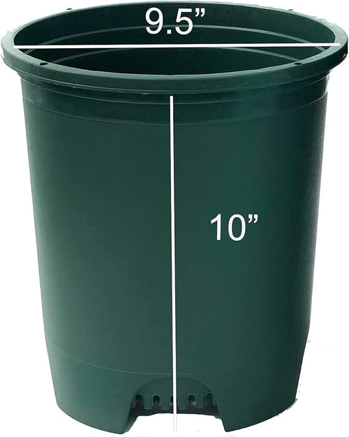 3 Gallon 6-Pack Plant Pots Nursery Pot Green Plastic Planters - Image 2