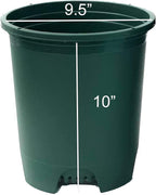 3 Gallon 10-Pack Nursery Pot Green Plastic Planters - Image 2
