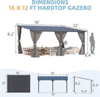 AECOJOY 16' x 12' Gazebo Outdoor Pergola - Image 7