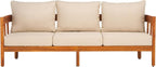 SAFAVIEH Outdoor Collection Owen Acacia Solid Wood Natural/Taupe Cushion by SAFAVIEH
