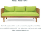 Merax Outdoor Acacia Wood Daybed, 3 Seater Day Bed Couch Sofa - Image 4