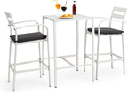 VINGLI 3-Piece Outdoor Bar Set, Aluminum Bar Height Table & 2 Chairs by VINGLI