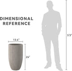 Kante 24 Inch Tall Round Concrete Planter, Large Indoor Outdoor Plant Pots - Image 7