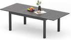 Expandable Aluminum Outdoor Dining Table, 3-Adjustable Lengths Patio Dining by Bringyoubetterlife