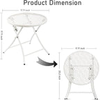 TeoKJ Folding Outdoor Side Tables, Anti Rust Small Patio Table Round Metal - Image 3