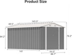 Patiowell 12 x 8 FT Outdoor Storage Shed, Steel Shed Storage House - Image 2