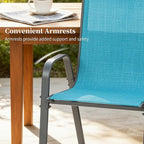 MAMIZO Patio Dining Chairs, Stackable All Weather Teslin Chair, Heavy Duty - Image 8