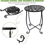Small Side Tables for Small Space, 2 Pack Metal Outdoor Indoor Side Table - Image 7