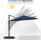 HOMSHADE 10 ft Square Cantilever Patio Umbrella - Image 6