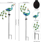 DREAMSOUL Peacock Solar Lights Outdoor 2 Pack, Waterproof Outdoor Solar Lights - Image 2