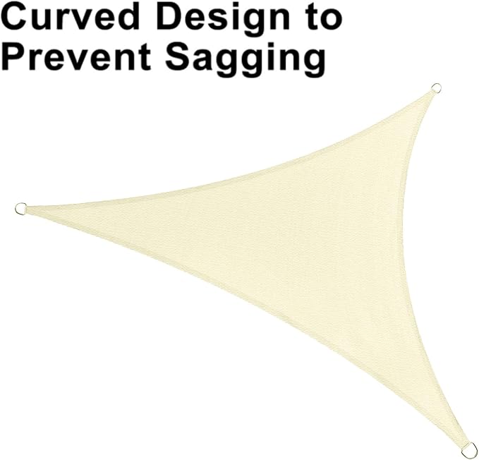 LOVE STORY Custom Size 13'x13'x13' Butter Cream Sun Shade Sail Triangle - Image 6
