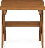 Furinno Tioman Outdoor Side Table Flower Stand, Dark Red Meranti Hardwood - Image 6