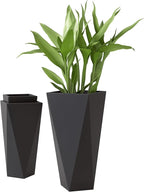 Outsunny Set of 3 Tall Planters, MgO Indoor Outdoor Planters by Outsunny