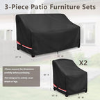 Patio Furniture Covers, 3 Piece Heavy Duty Waterproof Outdoor Furniture Covers - Image 2