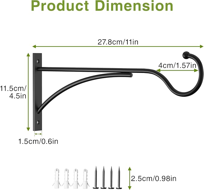 11 Inch Heavy Duty Plant Hangers Outdoor, Metal Plant Brackets - Image 4