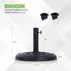 Backyard Expressions 26.5 lb Round Heavy Duty Patio Umbrella Base – Weather - Image 2