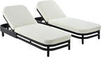 LUMISOL Outdoor Lounge Chair Set of 2, Modern Aluminum Chaise Loungers - Image 9