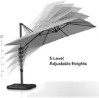 PURPLE LEAF 9'×11.5' Cantilever Patio Umbrella - Image 4