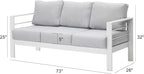 Wisteria Lane Patio Furniture Aluminum Sofa, All-Weather Outdoor 3 Seats Couch - Image 3