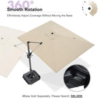 PURPLE LEAF 9' X 11.5' Patio Umbrella Outdoor Cantilever Rectangle Umbrella - Image 7