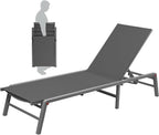 Kozyard Outdoor Foldable Lounge Chair, Aluminum Frame Patio Lounger - Image 3