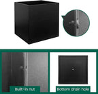 Galvanized Steel Planter Box Black Metal Planter 16Inch Square Indoor Outdoor - Image 3