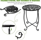 Fashion&cool Side Tables for Small Space, Metal Outdoor Indoor Round Side Table - Image 3