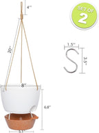 8 inch Hanging Planters, 2 Pack Self Watering Hanging Pots - Image 2