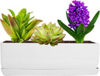 Vencer 14 Inch Rectangular Modern Minimalist Ceramic Succulent Planter Pot - Image 2