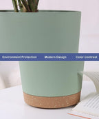 kubvici Indoor Plant Pots Set of 2 Planters 8 inch Plastic Planter - Image 9