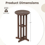 Tangkula 21.5" Round Bar Table, Patio HDPE Bar Height Dining Table w/Slatted - Image 3