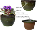 African Violet Pots Self Watering Round Ceramic Violet Pot - Image 3