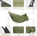 Camping Hammock, Super Lightweight Portable Parachute Hammock - Image 2