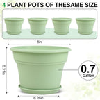8 Inch Plastic-Flower Pot-for-Indoor Plants, 4 Pack Large Outdoor Planter Pot - Image 3