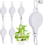 6 Pcs Retractable Plant Hanger, Easy Reach Plant Pulley Adjustable Height Wheel by Haakong