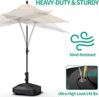Umbrella Base with 5 Wheels, Upgraded 145lb Umbrella Stand Base, Heavy Duty & - Image 5