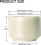 10 Inch Ceramic Plant Pot with Drainage – Large Flower Pot - Image 5